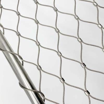 Barandilla de cable de acero inoxidable de cuerda de malla de jardín de aves / cerco de jaula de zoológico