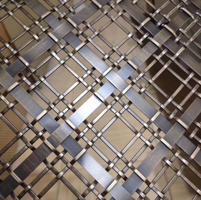 Tejido de alambre plano arquitectónico tejido de alambre trenzado de latón de bronce de acero inoxidable tejido de metal de malla decorativa