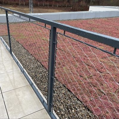 Malla de cable de acero inoxidable para pantalla arquitectónica flexible de diamante, recinto seguro para animales de zoológico