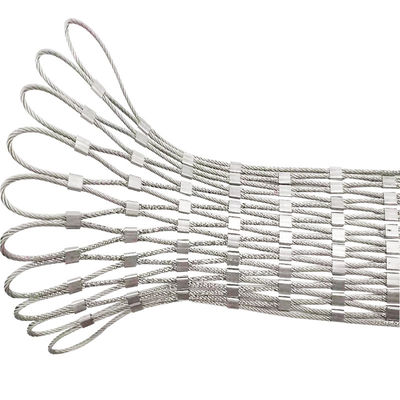 304 316 cuerda inoxidable de acero Mesh Flexible Bridge Protection Handrail