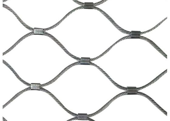 Cuerda de alambre de acero inoxidable de Inox del parque zoológico 316 Mesh Ferruled Type tejido