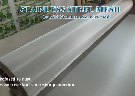 Tela cruzada llana alambre tejido de acero inoxidable Mesh Roll AISI 304 316 de 500 micrones