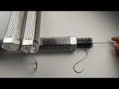 Acero inoxidable Perforado Pellet BBQ fumador de tubo Mancha