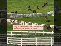 Fácil de montar 4 rieles Vinyl Pvc Cercas de granja Caballo blanco Cercas de ferrocarril