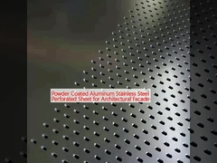 Hoja perforada de acero inoxidable de aluminio revestida en polvo para fachada arquitectónica