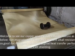 Rojo 99,99% de cobre puro de malla de alambre de rollo de EMF RF protección