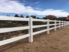 Cercas de caballo de PVC de 3 barandillas blancas de plástico estable