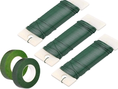 Alambre floral para tallos, manualidades DIY de flores, alambre verde