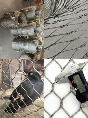 Malla de cuerda de acero inoxidable con oxidación negra de 1 mm para jaulas de pájaros