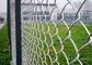 Alambre cubierto/galvanizado Mesh Fence For Sports Playground del PVC del diamante de la alambrada