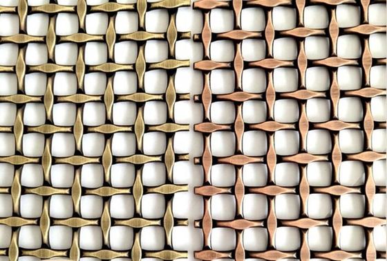 Malla Arquitectónica de Acero Inoxidable con Tejido de Alambre en Color Dorado Duradero para Cortinas