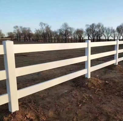Fácilmente ensamblado 2 rieles 3 rieles 4 rieles de plástico blanco Cercas de rancho de caballos