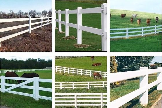 Valla de rancho para caballos de vinilo PVC blanco - Duradera y de bajo mantenimiento