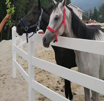 Vínil de ganado 2 rieles 3 rieles fácil de ensamblar cerco de ferrocarril de rancho de PVC