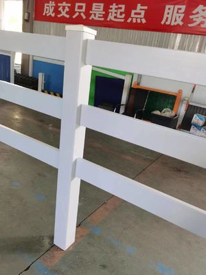 Valla para caballos de vinilo PVC de 3 rieles 1,5 m Blanca para granja