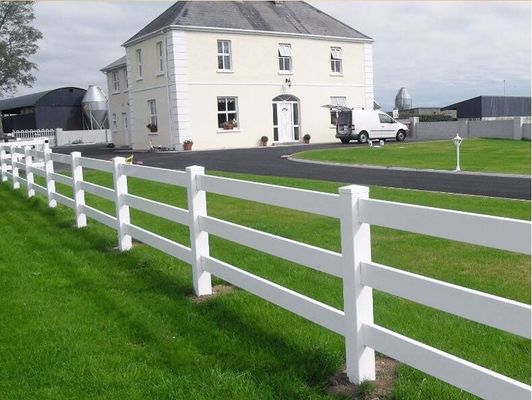 2m de altura color blanco 4 rieles PVC Vinyl cerco de granja de caballos