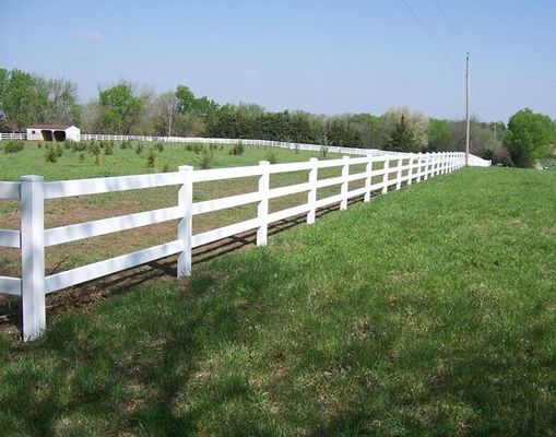 Estables 3 barandillas blancas diseño de cercas de PVC de plástico de vinilo Rancho Paddock cercas de caballos