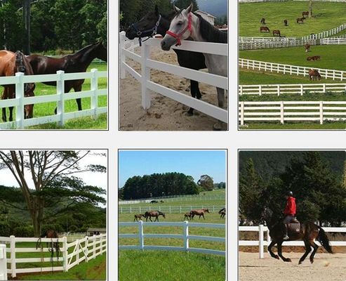 Recinto de granja de PVC de 3 raíles de plástico Recinto de rancho de caballos