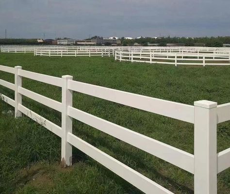 Color blanco 3 barandillas 4 barandillas Plastic Horse Fence Vinyl Farm Fence para la seguridad
