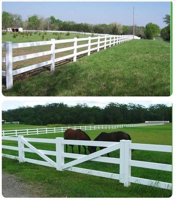 Granja de ganado de 3 rieles de caballo portátil blanco fuera de cercas de granja de PVC