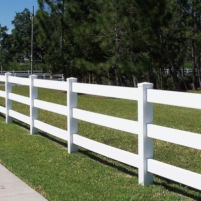 Muestra gratuita 1.2m de altura Blanco 3 rieles Vinyl de trabajo pesado cerca Caballo PVC cerca de granja