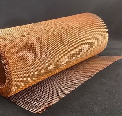 Forma de diamante con pequeño agujero Expandida de la malla de metal de la hoja de cobre estándar Anticorrosión