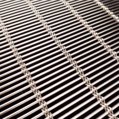 Malla arquitectónica de acero inoxidable tejida y ondulada para vestíbulos de hoteles de lujo