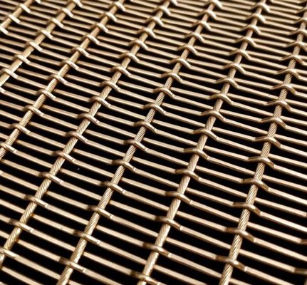 Malla de alambre tejido crimpado de acero inoxidable para fachadas arquitectónicas