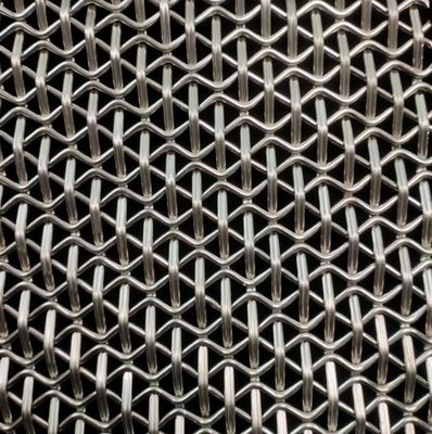 Malla de alambre tejido crimpado de acero inoxidable para fachadas arquitectónicas