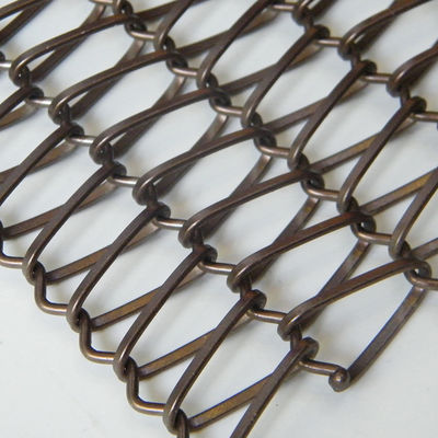 Malla de alambre tejido crimpado de acero inoxidable para fachadas arquitectónicas