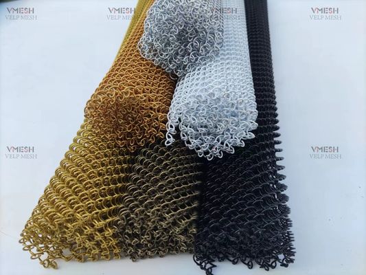 Cortina de malla con recubrimiento en polvo negro para chimenea de seguridad