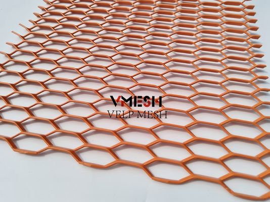 PVDF Aluminio Expandida malla de metal 5.5 mm 6.0 mm revestimiento de pared fachadas ventiladas