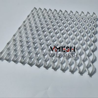 Malla metálica expandida de aluminio con agujeros hexagonales para revestimiento de fachadas