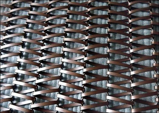Malla Tejida Ondulada Decorativa de Acero Inoxidable PVDF para Diseño de Interiores
