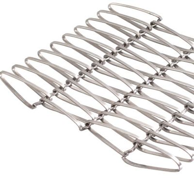 Acero inoxidable decorativo de malla de alambre tejido en espiral plana para pared de cortina