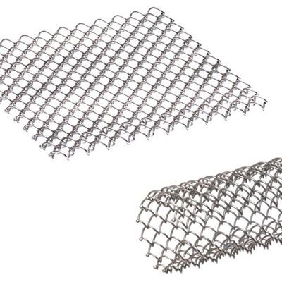 Acero inoxidable decorativo de malla de alambre tejido en espiral plana para pared de cortina