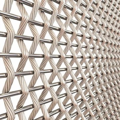 Rejilla de acero inoxidable Rejilla de alambre tejido arquitectónico para revestimiento de fachadas