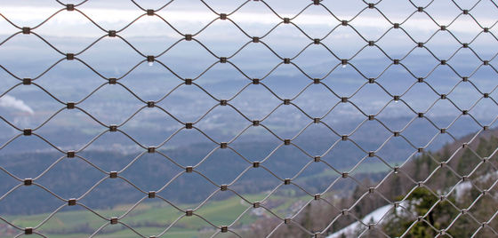 Malla de cable de acero inoxidable para pantalla arquitectónica flexible de diamante, recinto seguro para animales de zoológico