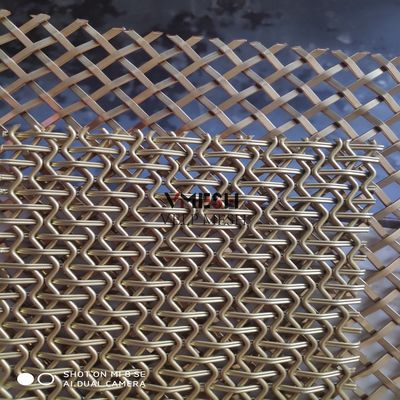 Acabado de latón antiguo personalizado, malla crimpada de acero inoxidable de 1,5 mm para interiores de lujo