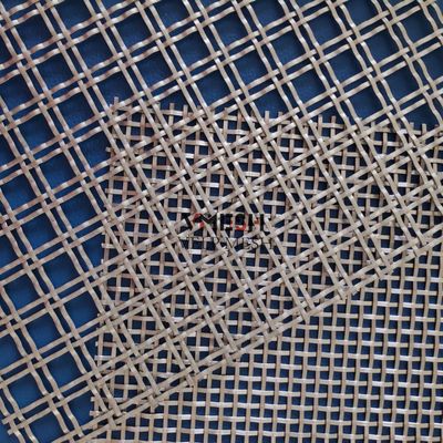 Panel de malla de alambre ondulado de acero inoxidable para revestimiento decorativo de pared de espacio de oficina moderno