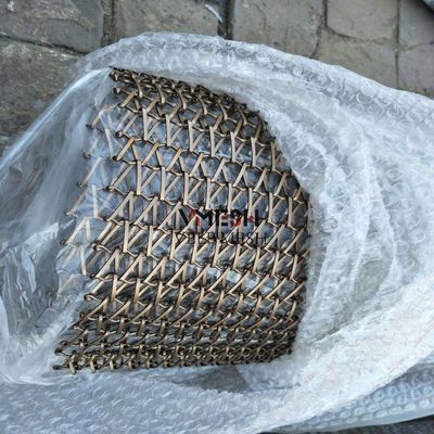 Revestimiento en polvo de aluminio de acero inoxidable de malla de alambre tejido recortado Rejillas de alambre decorativas