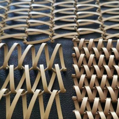 Cortina metálica decorativa de barra de acero inoxidable dorado con tejido holandés