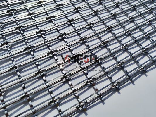 Custom Powder Coated Anodized Architectural Mesh Crimped Woven Metal Mesh for Staircase Balustrade