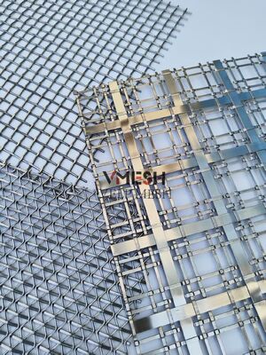 Cortinas de malla metálica tejida decorativa para interiores de acero inoxidable, cobre, oro y bronce