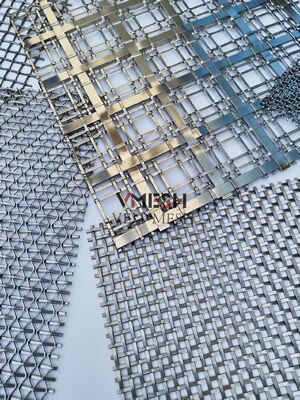 Cortina de malla de bobina metálica de acero inoxidable decorativa para techo, característica de salón de belleza, partición interior