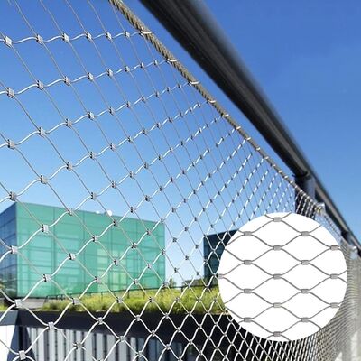 Tamaño personalizado de acero inoxidable cuerdas de red de animales recinto aviario zoo cerca de protección de malla