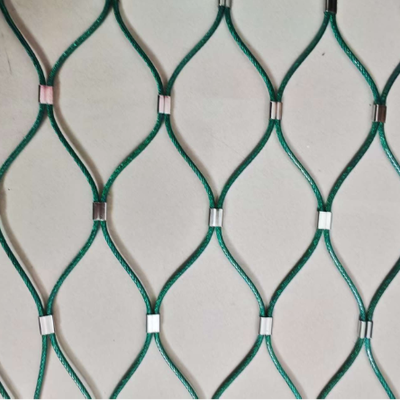 Red de cable de alambre de acero inoxidable 7*19 con malla revestida de acabado de Pvc para cercado decorativo