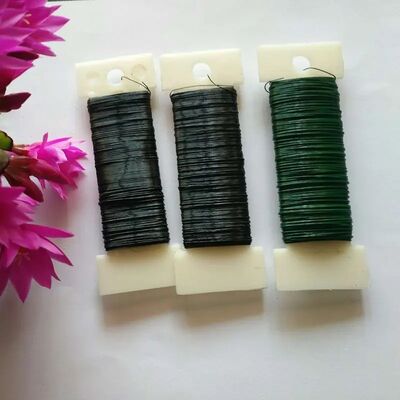 20 Gauge Green Silver Color Craft Floral Paddle Wire