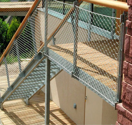 304 316 cuerda inoxidable de acero Mesh Flexible Bridge Protection Handrail