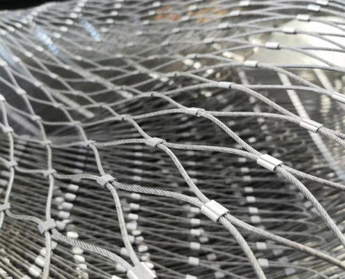 3 mm de acero inoxidable malla de cuerda 7x7 tejido para el parque zoológico de la valla del aeropuerto